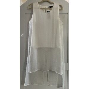 Jennie & Marlis White Sheer Tunic Top Size S
